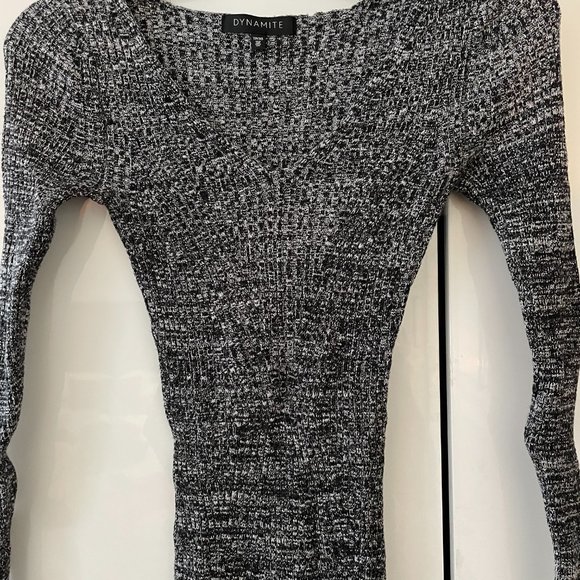 Dynamite V Neck Bodycon Dress - Picture 3 of 7